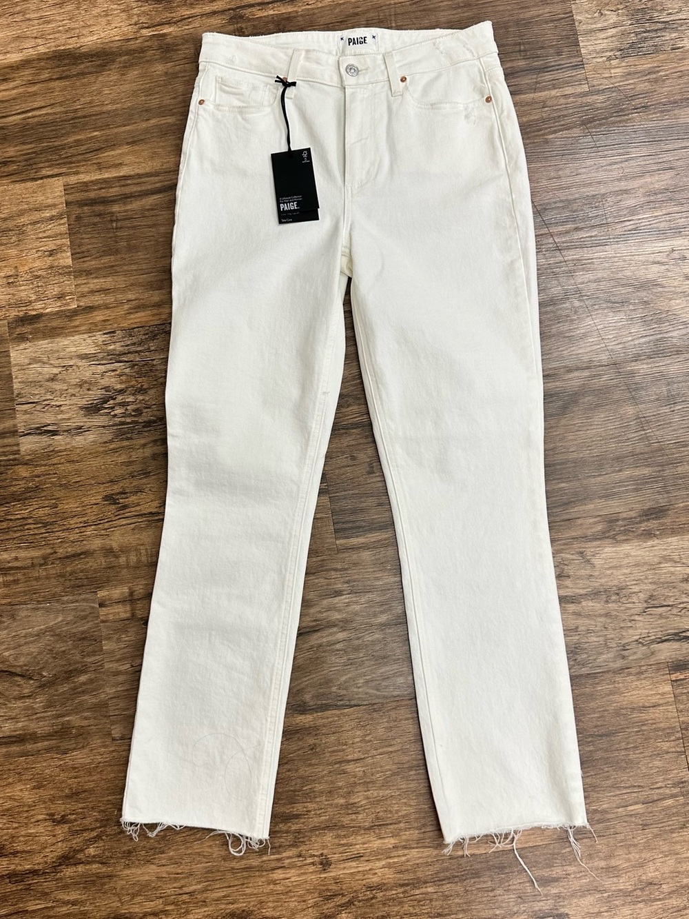 PAIGE Cindy Dbl Belt Ecru 28 (Soft Off-White)